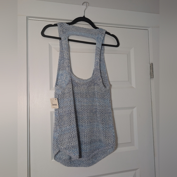 We The Free Blue and White Crochet Top Size M - Picture 4 of 9